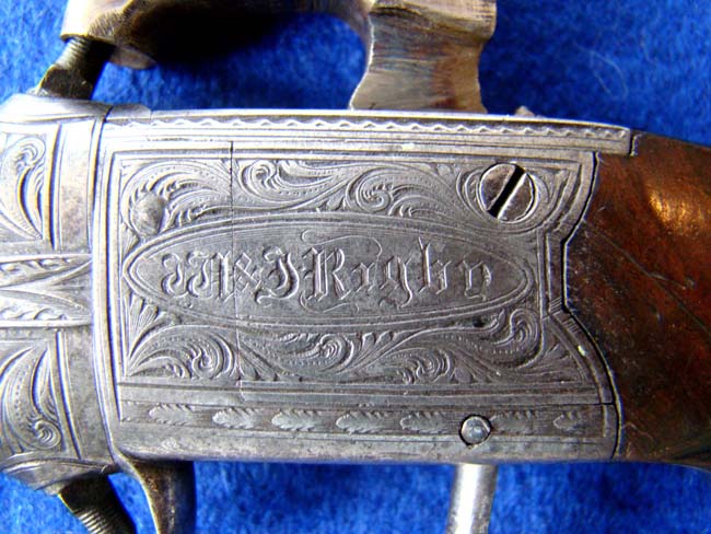 An Irish .38 cal. Percussion pocket pistol with swivel barrels made by Rigby of Dublin circa 1845 — image 2